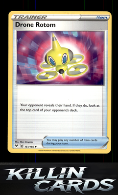 Drone Rotom 151/185 Pokemon Uncommon SWSH04: Vivid Voltage Card NM