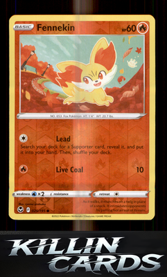 Reverse Holofoil Fennekin 025/195 Pokemon Common SWSH12: Silver Tempest Card NM