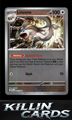 Reverse Holofoil Linoone 082/094 Pokemon Uncommon ME02: Phantasmal Flames Card N