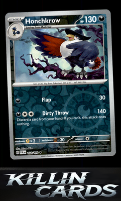 Reverse Holofoil Honchkrow 132/193 Pokemon Uncommon SV02: Paldea Evolved Card NM