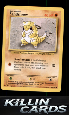 Sandshrew 062/102 Pokemon Common Base Set Card LP
