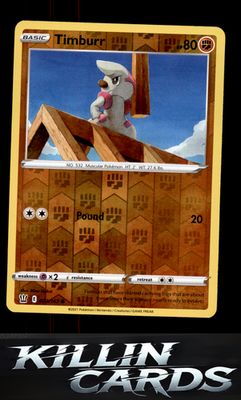Reverse Holofoil Timburr 073/163 Pokemon Common SWSH05: Battle Styles Card NM