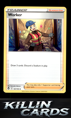 Worker 167/195 Pokemon Uncommon SWSH12: Silver Tempest Card NM