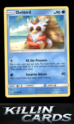 Delibird 26/145 Pokemon Common SM - Guardians Rising Card NM