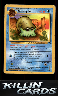 Omanyte 52/62 Pokemon Common Fossil Card LP