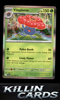 Vileplume 003/094 Pokemon Rare ME02: Phantasmal Flames Card NM