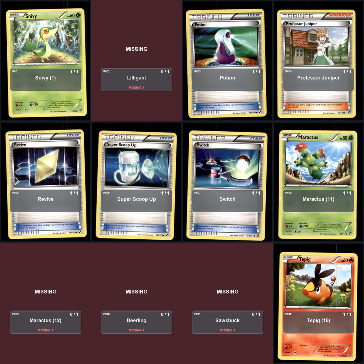 Pokemon TCG Black and White C/UC/R Standard Set 61 Cards
