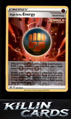 Reverse Holofoil Single Strike Energy 141/163 Pokemon Uncommon SWSH05: Battle St