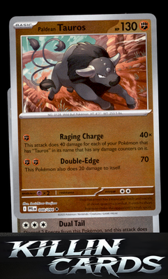 Reverse Holofoil Paldean Tauros 048/094 Pokemon Uncommon ME02: Phantasmal Flames