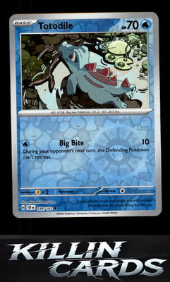 Reverse Holofoil Totodile 039/162 Pokemon Common SV05: Temporal Forces Card NM