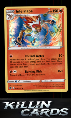 Infernape 026/172 Pokemon Holo Rare SWSH09: Brilliant Stars Card NM
