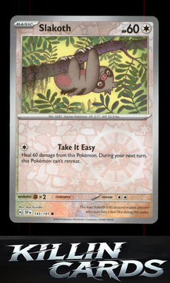 Reverse Holofoil Slakoth - 145/191 145/191 Pokemon Common SV08: Surging Sparks C