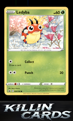 Ledyba 004/198 Pokemon Common SWSH06: Chilling Reign Card NM