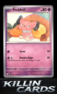 Snubbull 087/197 Pokemon Common SV03: Obsidian Flames Card NM