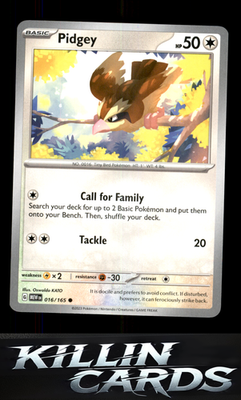 Pidgey 016/165 Pokemon Common SV: Scarlet & Violet 151 Card NM