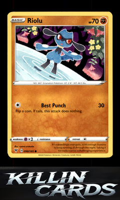 Riolu 090/185 Pokemon Common SWSH04: Vivid Voltage Card LP