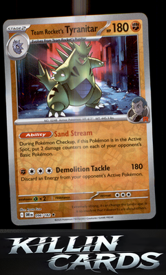 Reverse Holofoil Team Rocket's Tyranitar 096/182 Pokemon Rare SV10: Destined Riv