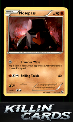 Nosepass 54/114 Pokemon Common XY - Steam Siege Card NM