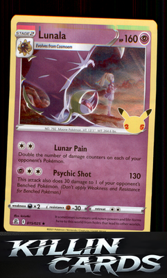 Lunala 015/025 Pokemon Holo Rare Celebrations Card NM