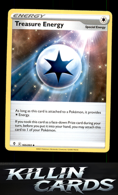 Treasure Energy 165/203 Pokemon Uncommon SWSH07: Evolving Skies Card NM