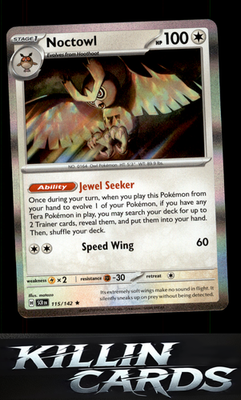 Noctowl 115/142 Pokemon Rare SV07: Stellar Crown Card NM