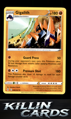 Gigalith 088/203 Pokemon Rare SWSH07: Evolving Skies Card LP