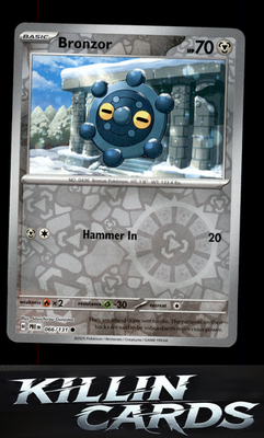 Reverse Holofoil Bronzor 066/131 Pokemon Common SV: Prismatic Evolutions Card NM