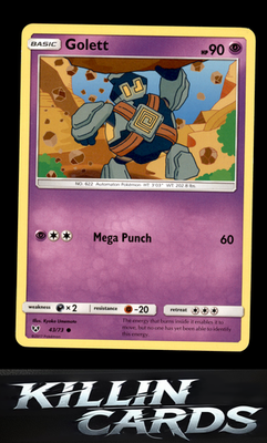 Golett 43/73 Pokemon Common Shining Legends Card LP