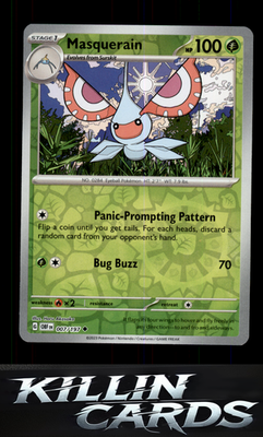 Reverse Holofoil Masquerain 007/197 Pokemon Uncommon SV03: Obsidian Flames Card