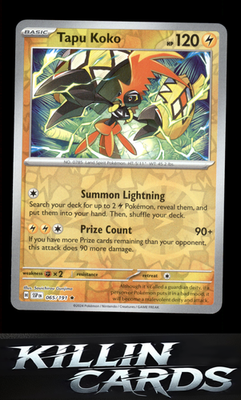 Reverse Holofoil Tapu Koko 065/191 Pokemon Rare SV08: Surging Sparks Card NM