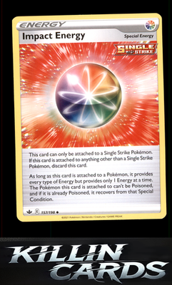 Impact Energy 157/198 Pokemon Uncommon SWSH06: Chilling Reign Card NM