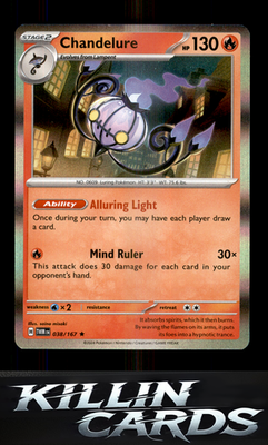 Chandelure 038/167 Pokemon Rare Trick or Trade BOOster Bundle 2024 Card