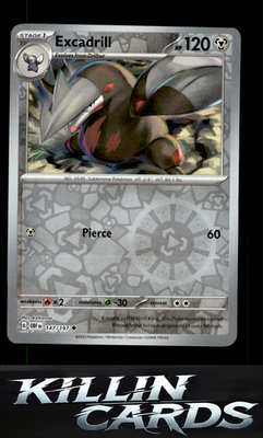 Reverse Holofoil Excadrill 147/197 Pokemon Uncommon SV03: Obsidian Flames Card N