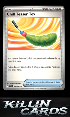 Chill Teaser Toy 166/191 Pokemon Uncommon SV08: Surging Sparks Card NM