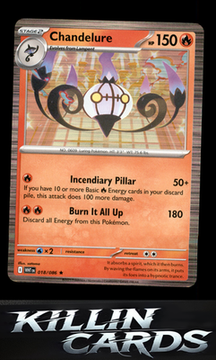 Chandelure 018/086 Pokemon Rare SV: White Flare Card NM