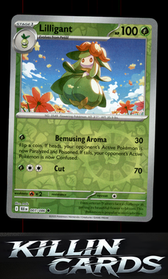 Reverse Holofoil Lilligant 007/086 Pokemon Uncommon SV: Black Bolt Card NM