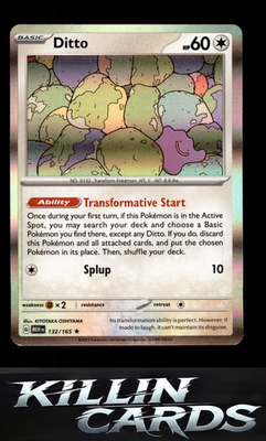 Ditto 132/165 Pokemon Rare SV: Scarlet & Violet 151 Card NM