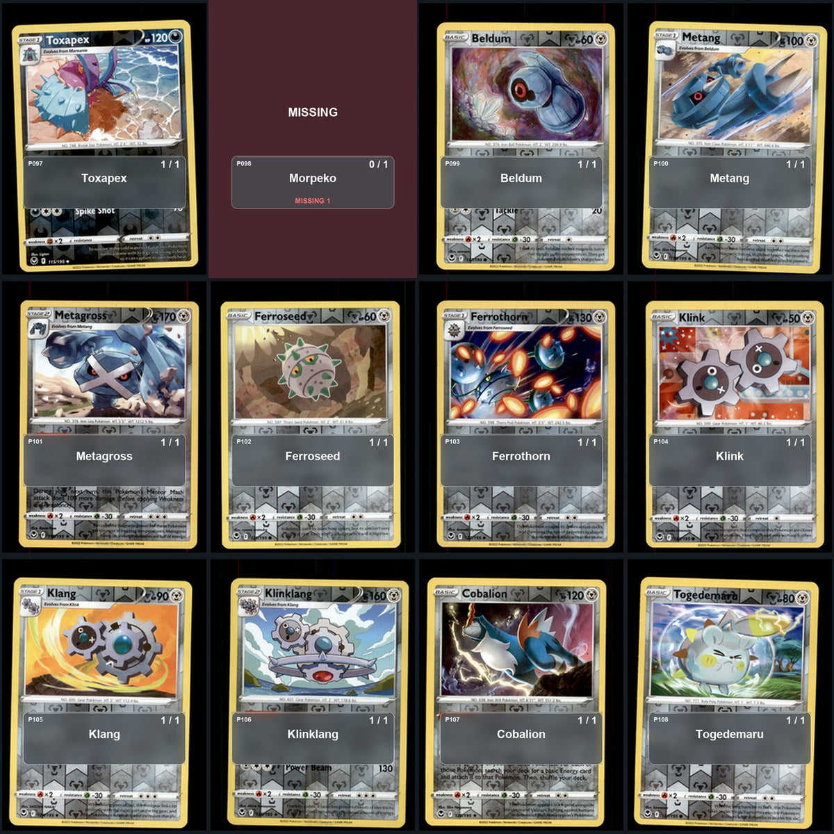 Pokemon TCG SWSH12: Silver Tempest Reverse Holo Master Set 133 Reverse Holo Card