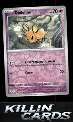 Reverse Holofoil Dedenne 087/191 Pokemon Common SV08: Surging Sparks Card NM