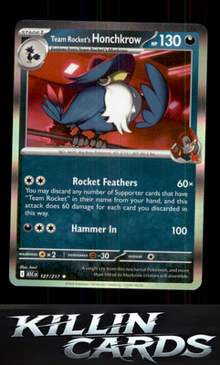 Team Rocket's Honchkrow 127/217 Pokemon Rare ME: Ascended Heroes Card NM