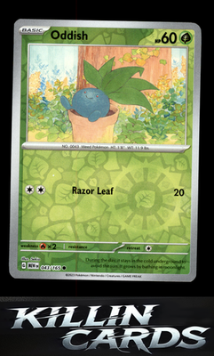 Reverse Holofoil Oddish 043/165 Pokemon Common SV: Scarlet & Violet 151 Card NM