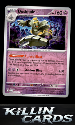 Reverse Holofoil Dusknoir 037/131 Pokemon Rare SV: Prismatic Evolutions Card NM