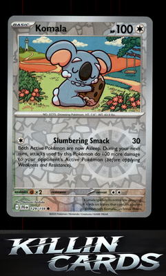Reverse Holofoil Komala 129/159 Pokemon Common SV09: Journey Together Card NM