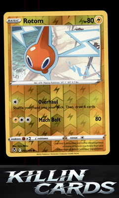 Reverse Holofoil Rotom 053/195 Pokemon Common SWSH12: Silver Tempest Card NM