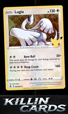 Lugia 022/025 Pokemon Holo Rare Celebrations Card NM