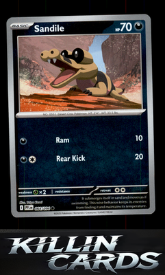 Reverse Holofoil Sandile 064/094 Pokemon Common ME02: Phantasmal Flames Card NM