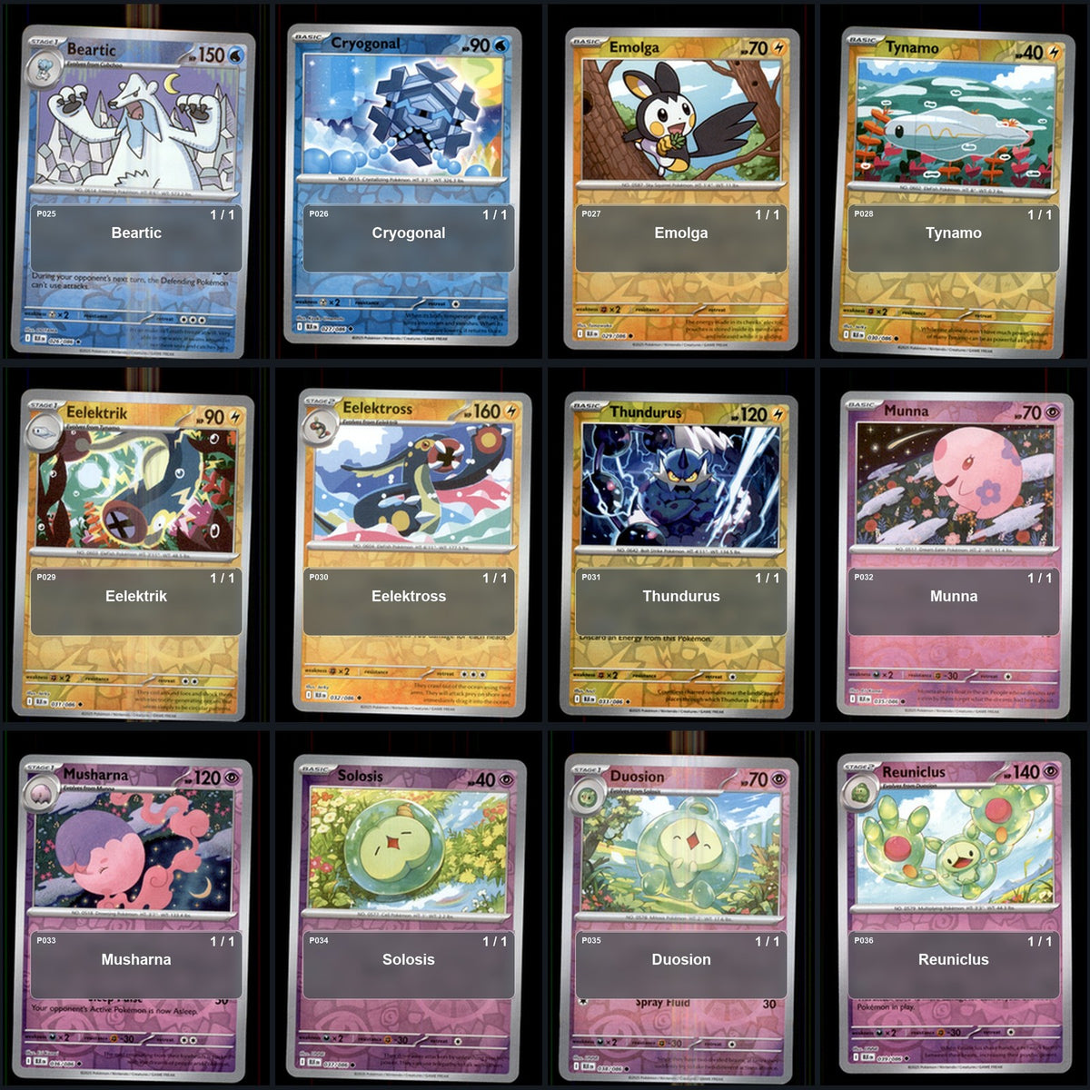 Pokemon TCG SV: Black Bolt Reverse Holo Master Set 78 Reverse Holo Card