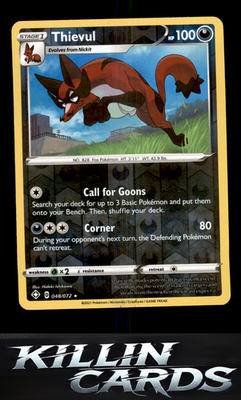 Reverse Holofoil Thievul 048/072 Pokemon Holo Rare Shining Fates Card NM