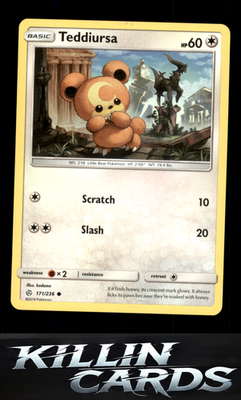 Teddiursa 171/236 Pokemon Common SM - Cosmic Eclipse Card NM