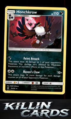 Honchkrow 79/145 Pokemon Rare SM - Guardians Rising Card LP